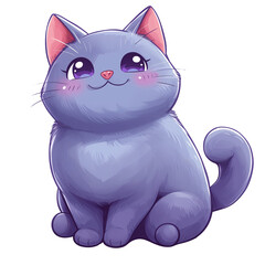 Fototapeta premium chubby cat cute, ai, png