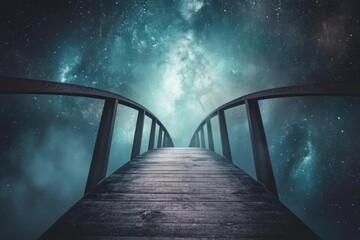 Surreal bridge connecting two different dimensions in space