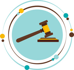 Judges gavel graphic icon symbol with transparent background