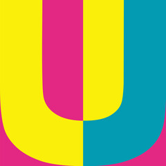 Pop Art Colorful Letter U
