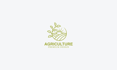agriculture and natural farm logo design vector template