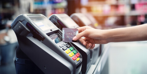 paying with card in supermarket, Card Skimming IT Security Measures