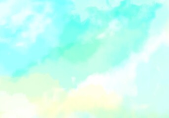 Beautiful blue sky watercolor background 