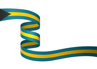 The Bahamas flag element design national independence day banner ribbon png
