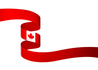 Canada flag element design national independence day banner ribbon png
