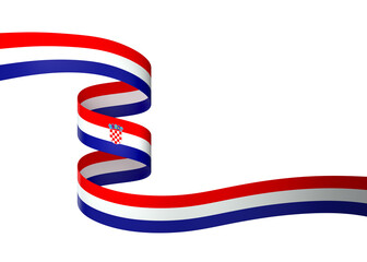 Croatia flag element design national independence day banner ribbon png
