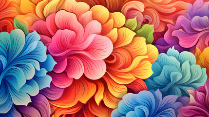 Fototapeta na wymiar floral rainbow background