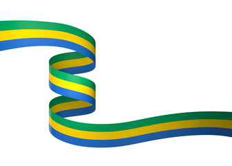 Gabon flag element design national independence day banner ribbon png
