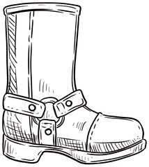 boots motorbike handdrawn illustration