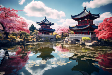 Naklejka premium Ancient Chinese temple