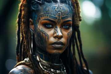 Beautiful young african warrior woman