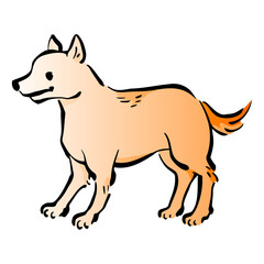 犬の和風ベクターイラスト（カラー）。