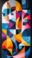 Fototapeta premium Abstract bold colors with dynamic shapes. Great as wallpaper pattern.