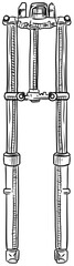 motorcycle front forks handdrawn illustration