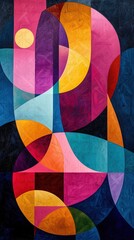 Abstract bold colors with dynamic shapes. Great as wallpaper pattern.