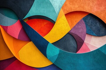 Fototapeta premium Abstract bold colors with dynamic shapes. Great as wallpaper pattern.