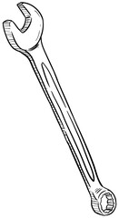 wrench handdrawn illustration