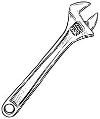 wrench handdrawn illustration