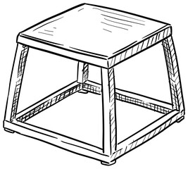 wooden stool handdrawn illustration