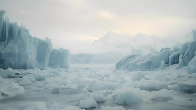 The eerie sounds of creaking and cracking ice as a glacier recedes, a haunting soundtrack to the disappearing ice in the Arctic.
