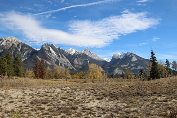 Fototapeta premium landscape in autumn, Jasper National Park, Alberta