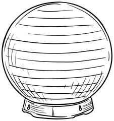 yoga ball handdrawn illustration
