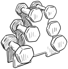 dumbbell handdrawn illustration