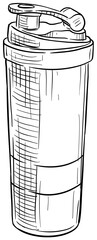 protein shaker handdrawn illustration