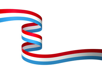 Luxembourg flag element design national independence day banner ribbon png
