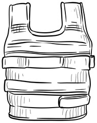bulletproof vest handdrawn illustration
