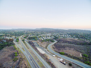aerial views, hwy 154, santa barbara mountains, foothills