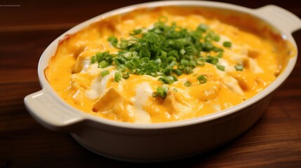 Delicious and greasy buffalo chicken dip with creamy cheese and spicy buffalo sauce
