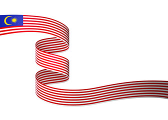 Malaysia flag element design national independence day banner ribbon png
