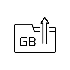 Folder upload outline icons, minimalist vector illustration ,simple transparent graphic element .Isolated on white background