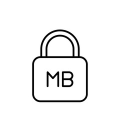 Data security outline icons, minimalist vector illustration ,simple transparent graphic element .Isolated on white background