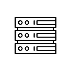 Database outline icons, minimalist vector illustration ,simple transparent graphic element .Isolated on white background