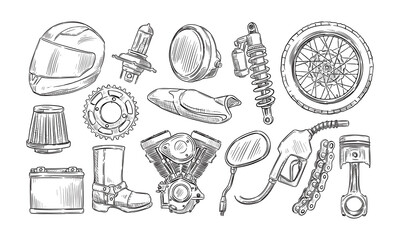 motorcycle service handdrawn collection