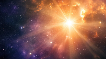 Radiant star in cosmos.