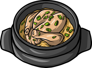 Samgyetang Illustration Korean Food