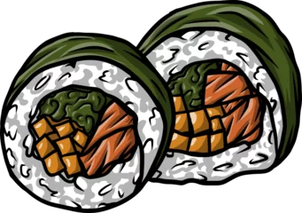 Fotobehang Gimbap Illustration Korean Food © Visuel