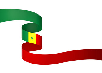 Senegal flag element design national independence day banner ribbon png

