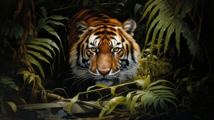 Majestic tiger in its natural habitat