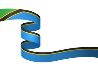 Tanzania flag element design national independence day banner ribbon png
