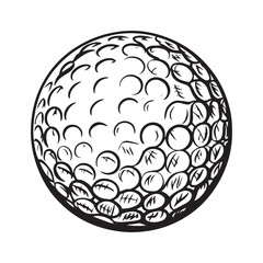 Golf ball for golf course or golf competition logo vector