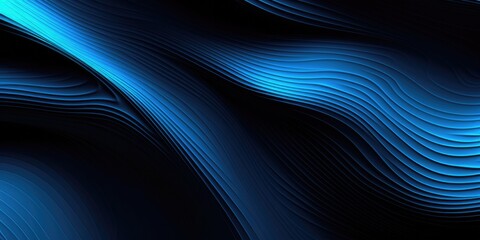 Black dark azure cobalt sapphire blue abstract background. Color gradient. Geometric shape. Wave, wavy curved line