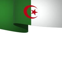 Algeria flag element design national independence day banner ribbon png
