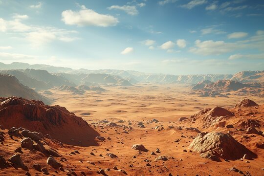 A mars landscape, the red planet.