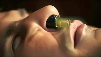 Closeup of a mans hands pressing a jade roller onto his face, stimulating circulation and improving the appearance of dark circles and puffiness.