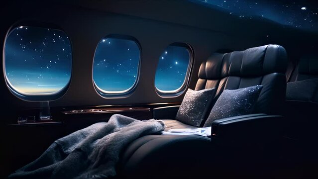 Escape the hustle and bustle and immerse yourself in the serene beauty of a starfilled night sky, all from the comfort of your private jets lavish interior.