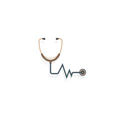 doctor stethoscope icon on white background